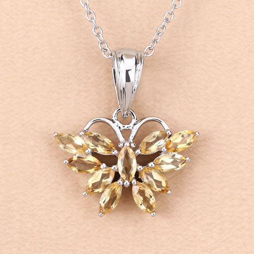 1.32 Carat Genuine Citrine .925 Sterling Silver Pendant