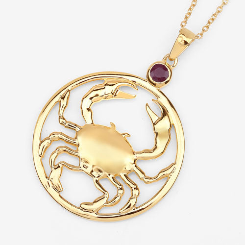 0.33 Carat Genuine Ruby .925 Sterling Silver Pendant