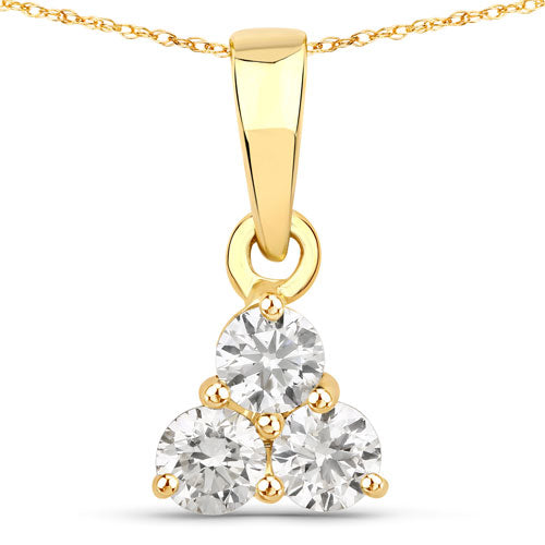 Colgante de oro amarillo de 14 quilates con diamante genuino de laboratorio de 0,33 quilates