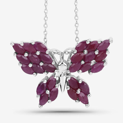 3.12 Carat Genuine Ruby .925 Sterling Silver Pendant