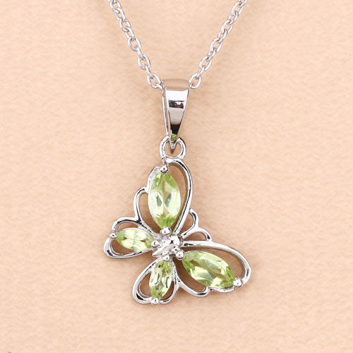0.64 Carat Genuine Peridot .925 Sterling Silver Pendant
