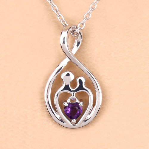 0.15 Carat Genuine Amethyst .925 Sterling Silver Pendant