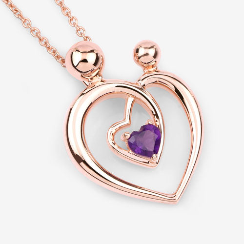 0.25 Carat Genuine Amethyst .925 Sterling Silver Pendant