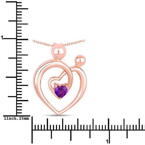 0.25 Carat Genuine Amethyst .925 Sterling Silver Pendant
