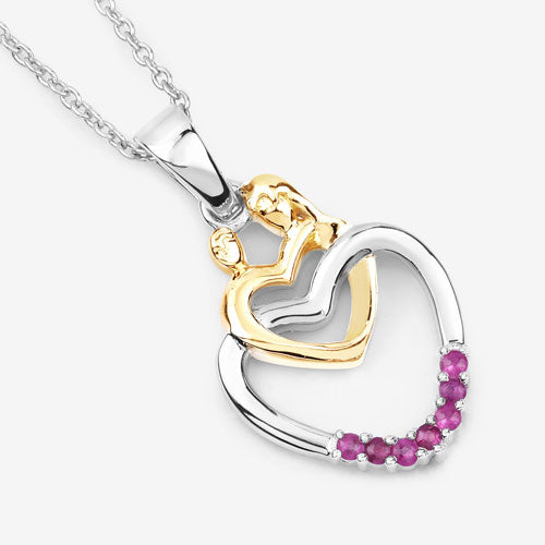 0.14 Carat Genuine Ruby .925 Sterling Silver Pendant
