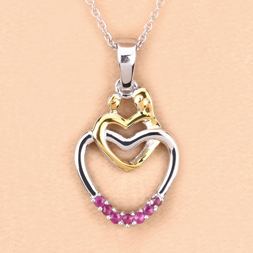 0.14 Carat Genuine Ruby .925 Sterling Silver Pendant