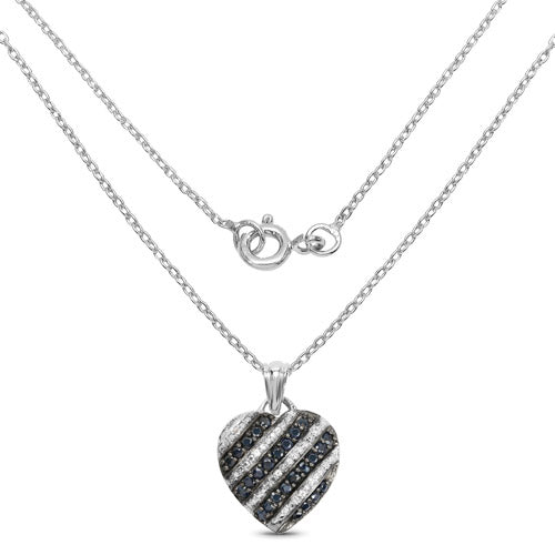 Colgante de plata de ley .925 con zafiro azul genuino de 1,55 quilates y topacio blanco