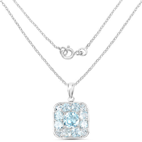 Colgante de plata de ley .925 con topacio azul genuino de 10.05 quilates