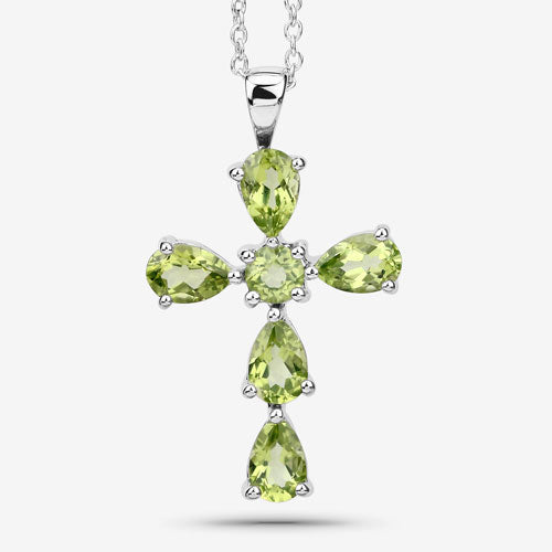 2.24 Carat Genuine Peridot .925 Sterling Silver Pendant