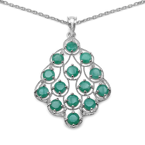 Colgante de plata de ley .925 con esmeralda auténtica de 6.02 quilates