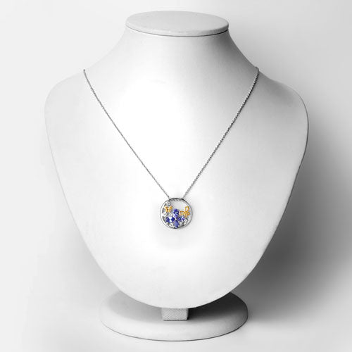 1.33 Carat Genuine Tanzanite and White Topaz .925 Sterling Silver Pendant