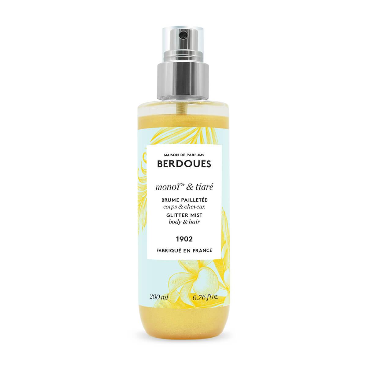 Parfums Berdoues, Monoi & Tiare, Glittery, Fragrance Water, For Hair & Body, 200 ml *Tester