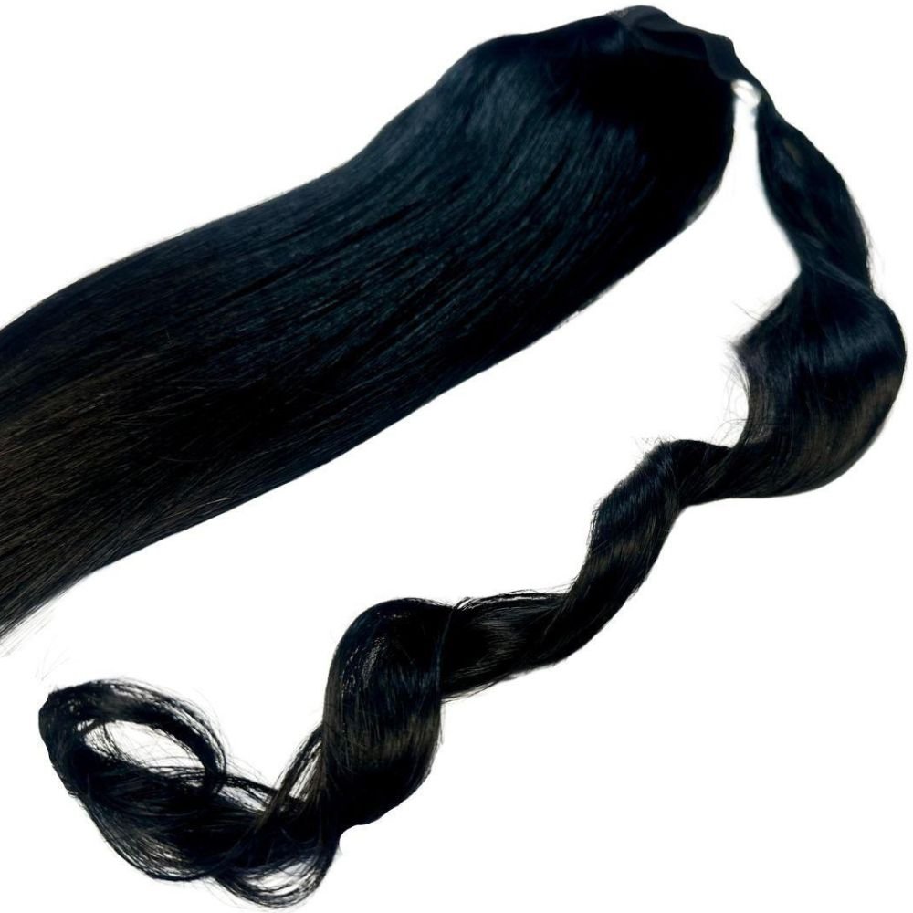 Jet Black 100% Human Hair Ponytail Extension Luxegan