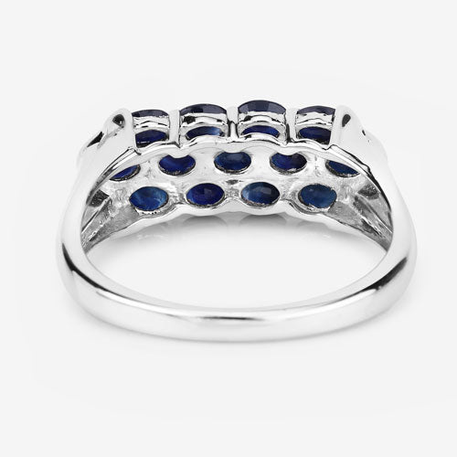 Anillo de plata de ley .925 con zafiro azul genuino de 2,60 quilates