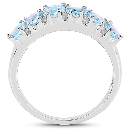 1.68 Carat Genuine Swiss Blue Topaz .925 Sterling Silver Ring