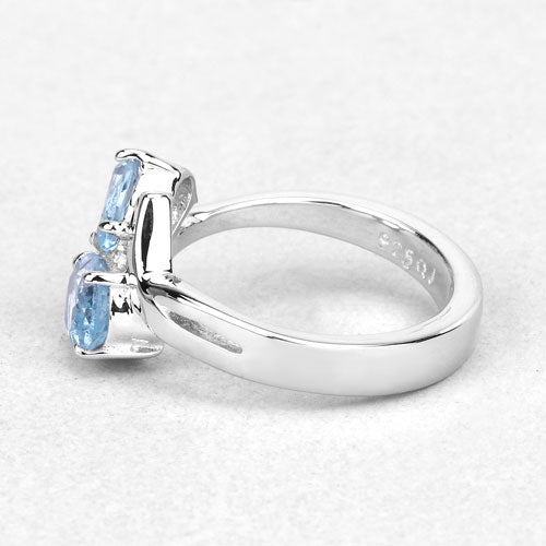 2.55 Carat Genuine Blue Topaz .925 Sterling Silver Ring