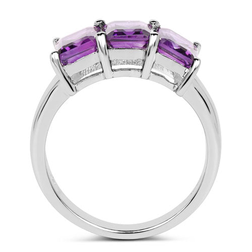 2.85 Carat Genuine Amethyst .925 Sterling Silver Ring