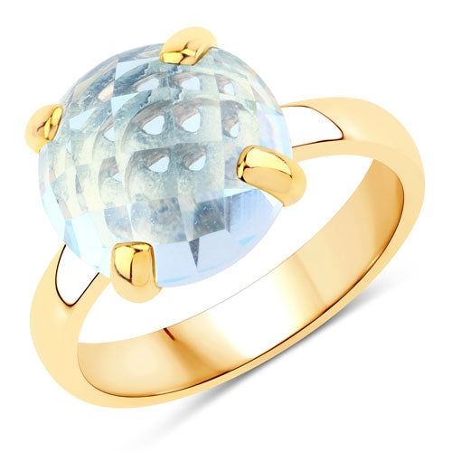 Anillo de plata de ley .925 con topacio azul genuino de 8.50 quilates