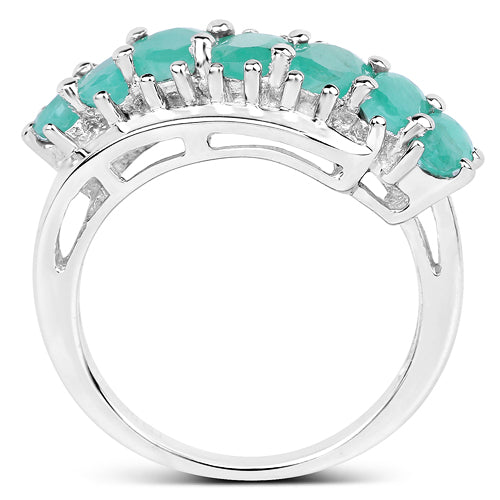 Anillo de plata de ley con esmeralda genuina de 1,64 quilates