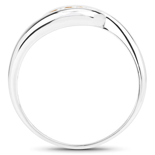 Anillo de plata de ley .925 con citrino auténtico de 0,55 quilates