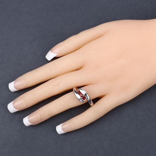 0.74 Carat Genuine Garnet .925 Sterling Silver Ring