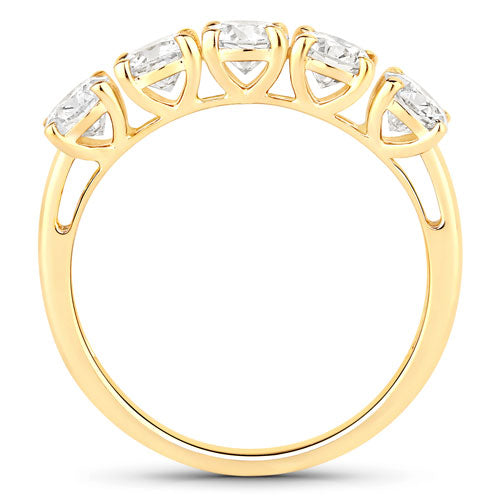 Anillo de oro amarillo de 14K con diamante cultivado en laboratorio de 1.50 quilates