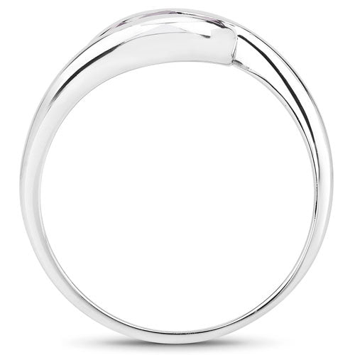 Anillo de plata de ley .925 con amatista genuina de 0,54 quilates