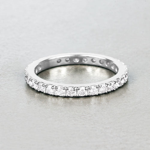 Anillo de oro blanco de 14K con diamante cultivado en laboratorio de 1,00 quilates