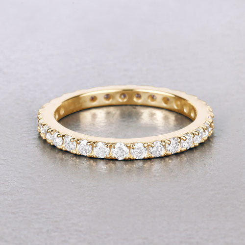 Anillo de oro amarillo de 14 quilates con diamante cultivado en laboratorio de 1,00 quilates