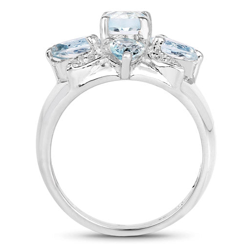 2.92 Carat Genuine Blue Topaz .925 Sterling Silver Ring