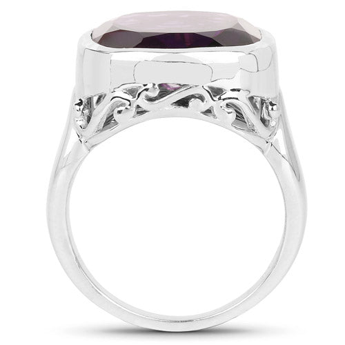 9.00 Carat Genuine Amethyst .925 Sterling Silver Ring