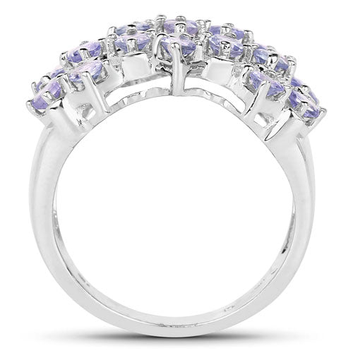 1.53 Carat Genuine Tanzanite .925 Sterling Silver Ring