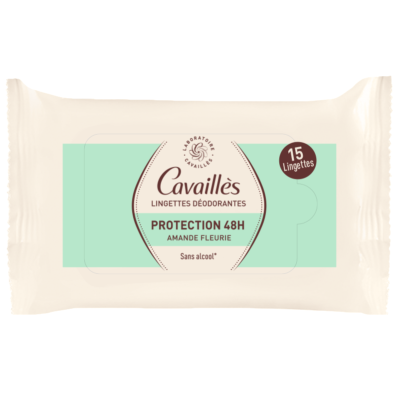 Roge Cavailles, Deodorant Wipes, 48h Protection, Antiperspirant, Unisex, 15 pcs
