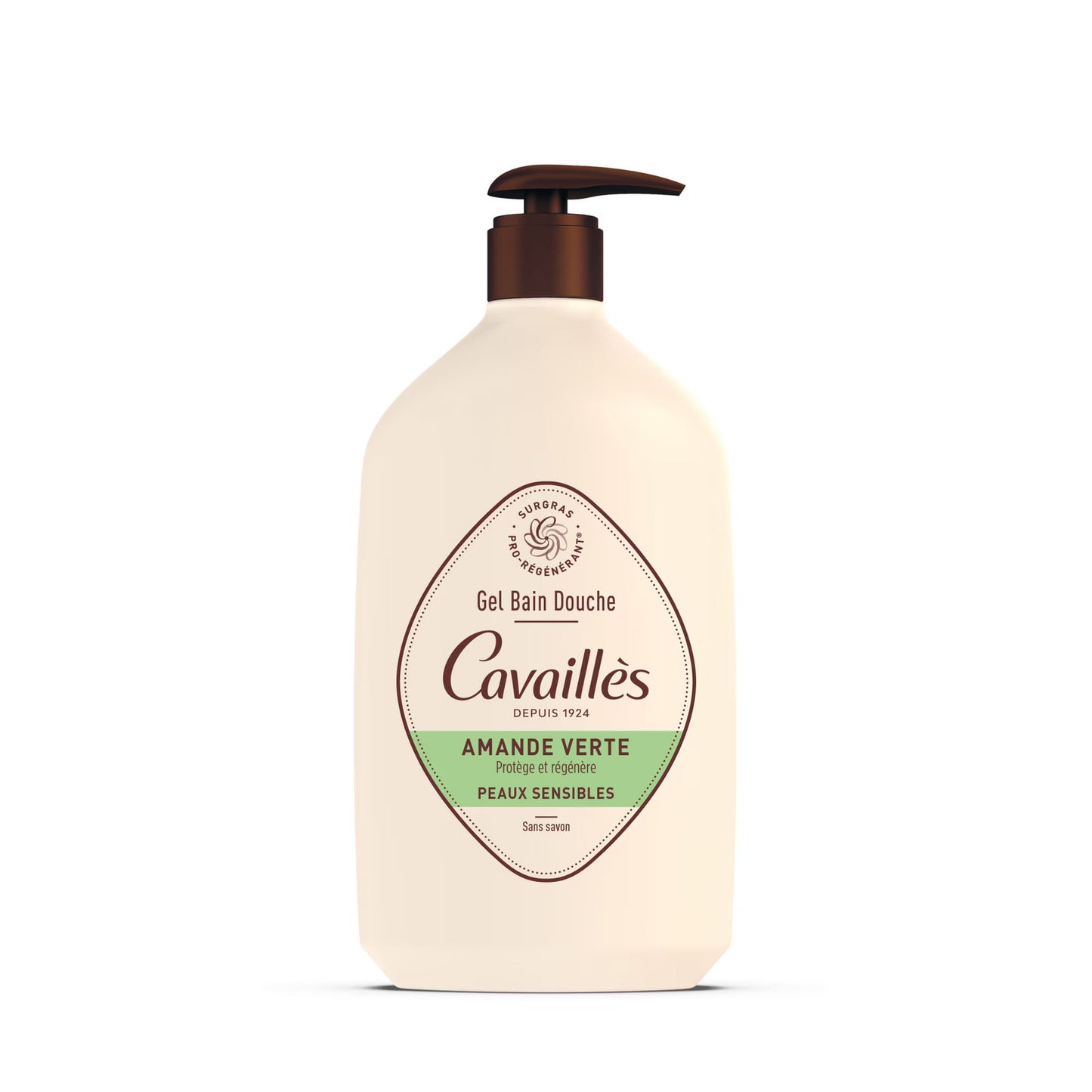 Roge Cavailles, Roge Cavailles, Green Almond, Regenerating, Shower Gel, For Sensitive Skin, 1000 ml