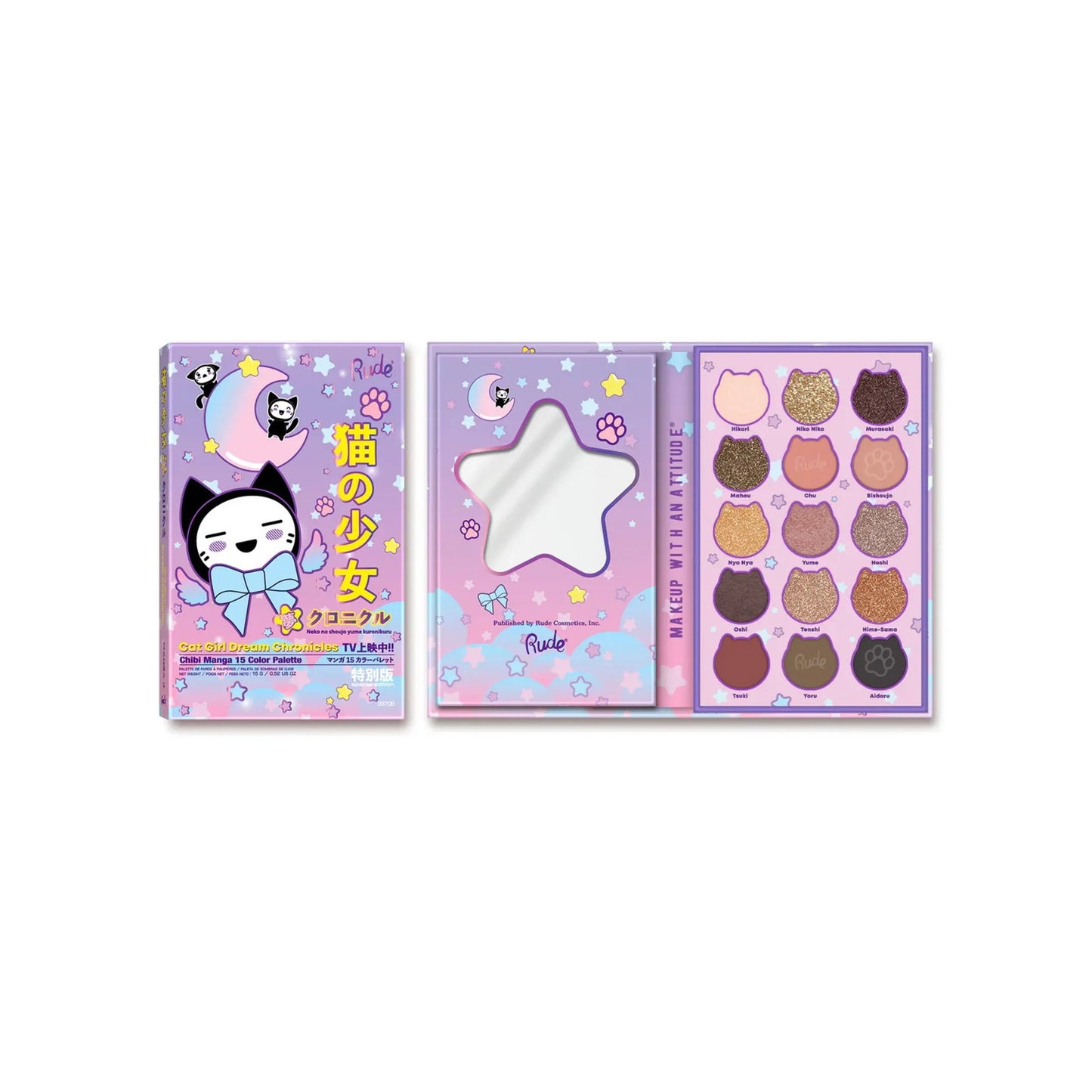 Rude Cosmetics, Dream Chronicles, Eyeshadow Palette, 15 Shades