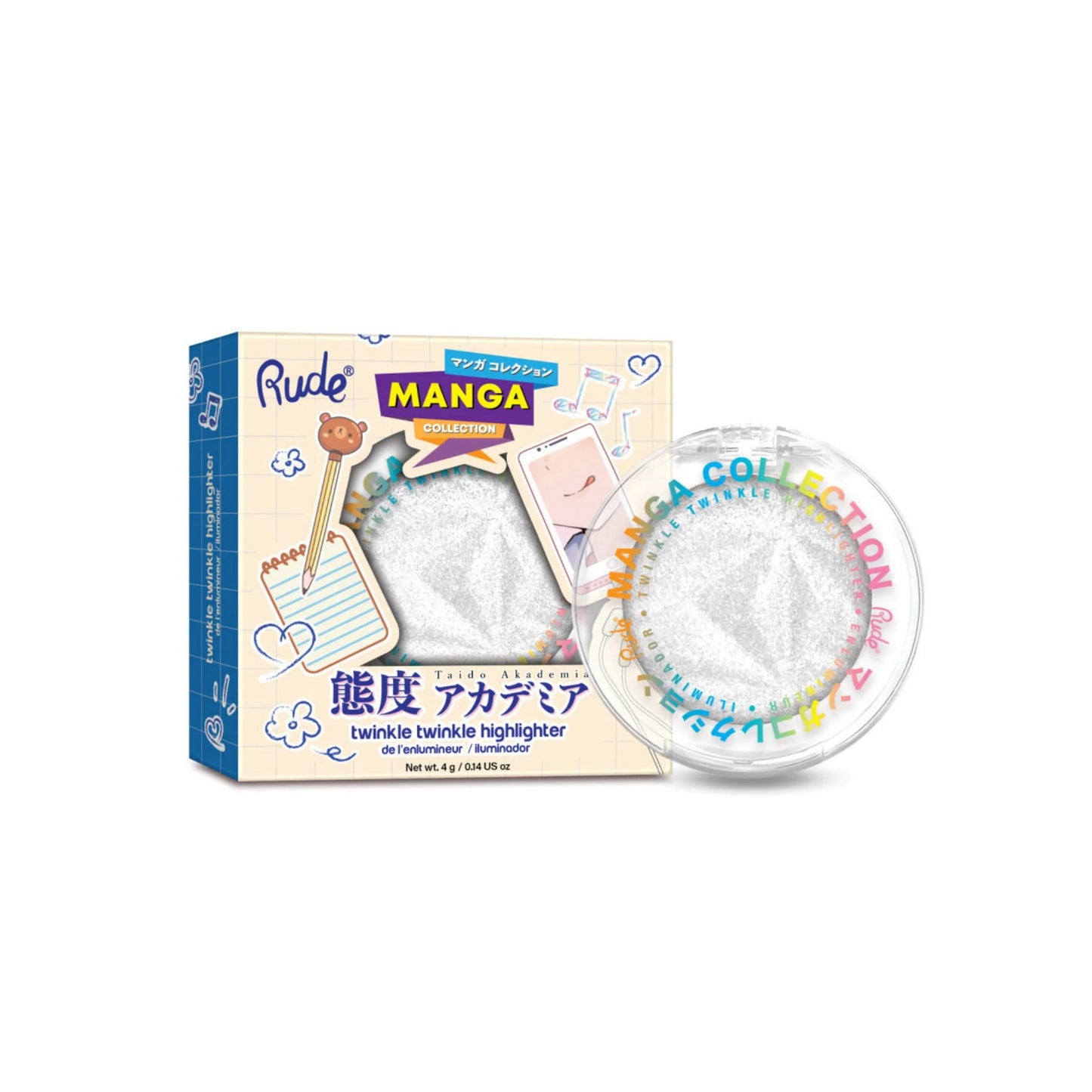 Rude Cosmetics, Twinkle Twinkle, Illuminating, Highlighter Palette, Kirei-Sama's Playlist, 4 g