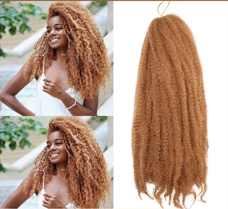 18" Marley Hair for Braids | Afro Kinky Ombre Braiding Hair | Kanekalon Extensions | 30 Strands/Pack - Luxegan