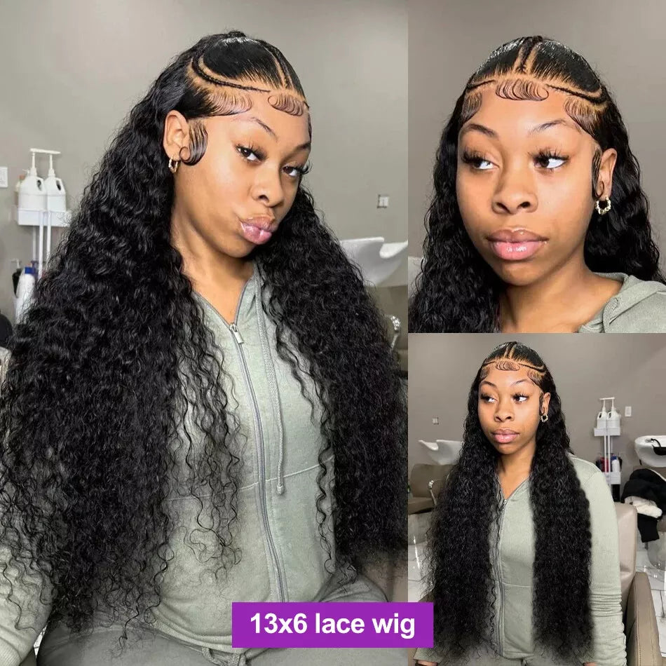 Pre-Braided Glueless HD Lace Front Wig | Deep Wave Human Hair | Ready-to-Wear Braids