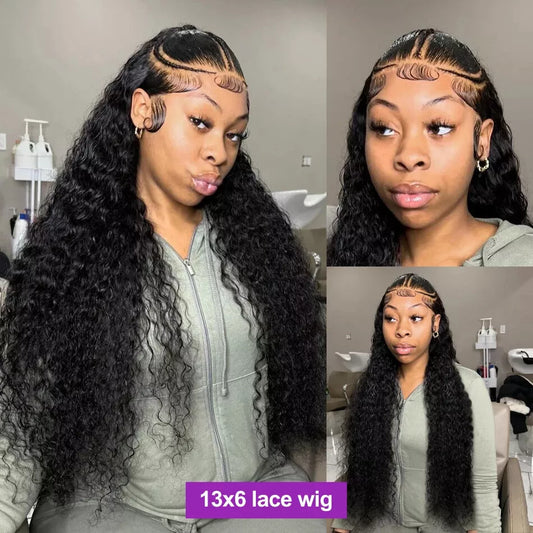 Pre-Braided Glueless HD Lace Front Wig | Deep Wave Human Hair | Ready-to-Wear Braids