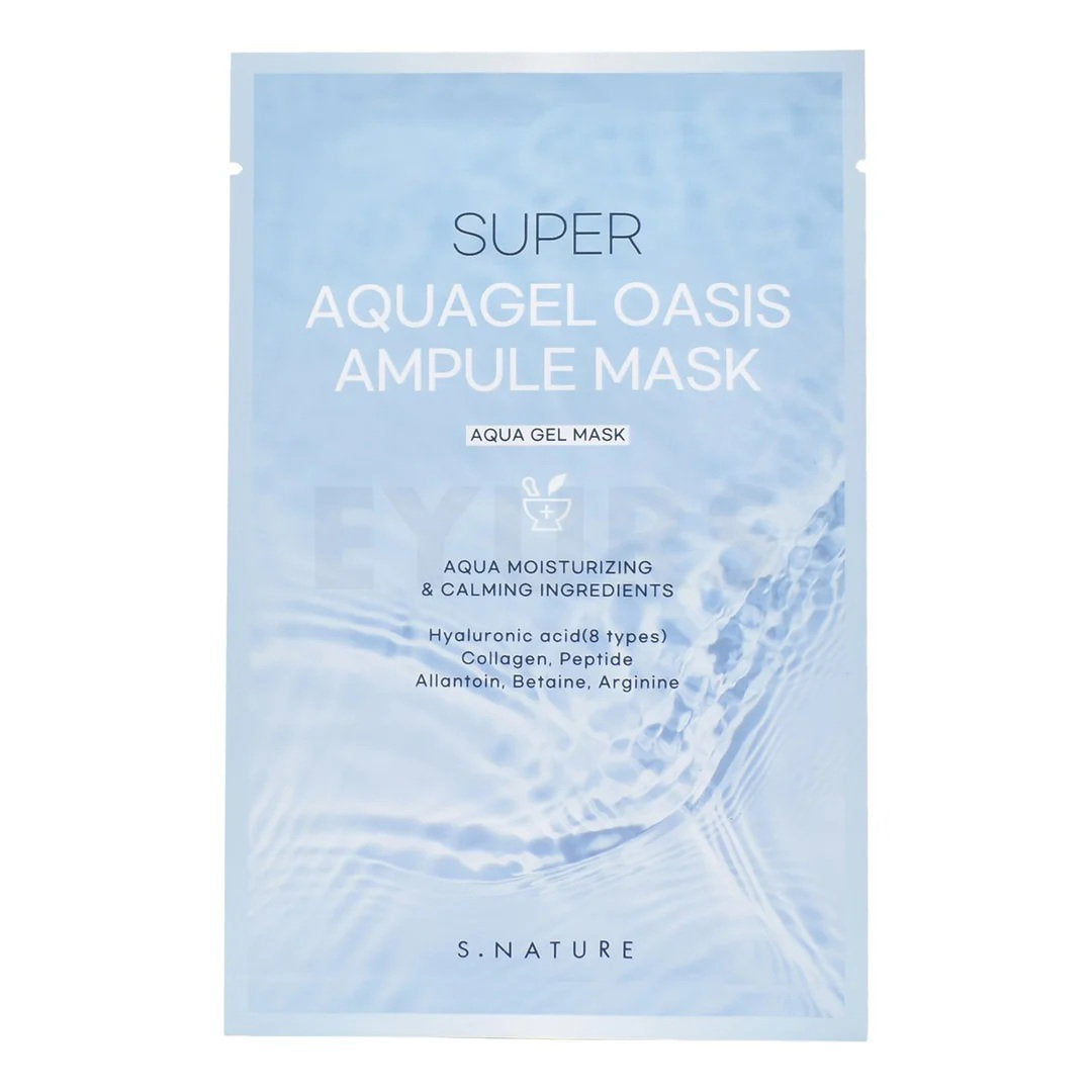 S.Nature, Aquagel Oasis Ampule, Hydrating, Sheet Mask, For Face, 30 ml