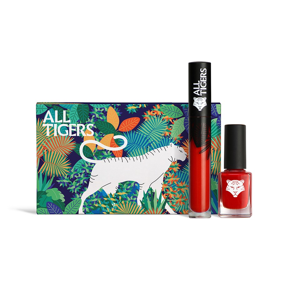 Set All Tigers: Natural & Vegan, Liquid Lipstick, 888, Call Me Queen, 8 ml + Natural & Vegan, Vegan, Nail
