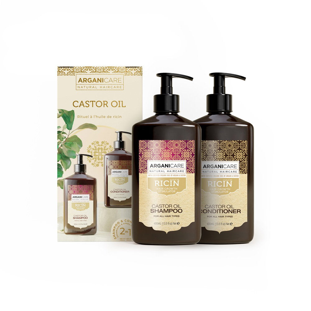 Set Arganicare: Ricin, Hair Shampoo, For Growth Stimulation, 400 ml + Ricin, Hair Conditioner, For Growth Stimulation, 400 ml