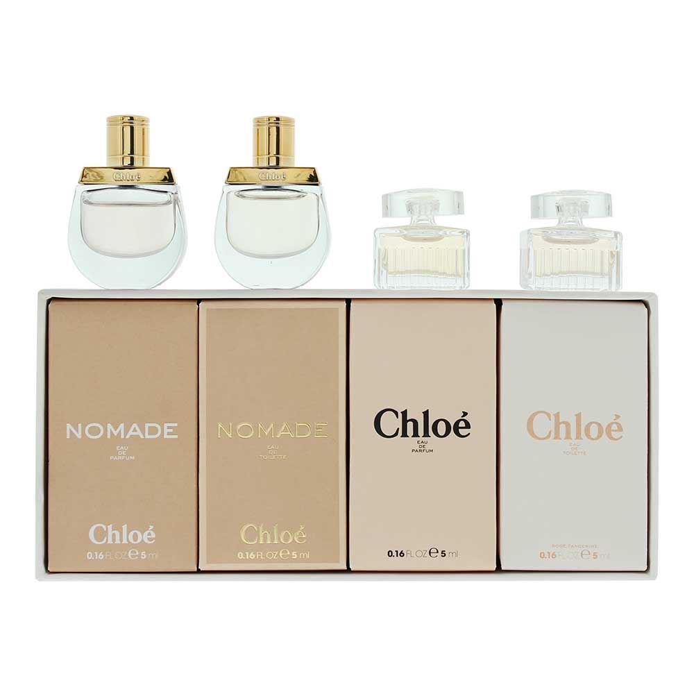 Set Chloe: Signature, Eau De Toilette, For Women, 5 ml *Miniature + Nomade, Eau De Toilette, For Women, 5 ml *Miniature + Nomade Nuit D'Egypte, Eau De Toilette, For Women, 5 ml *Miniature + Lumineuse, Eau De Parfum, For Women, 5 ml *Miniature