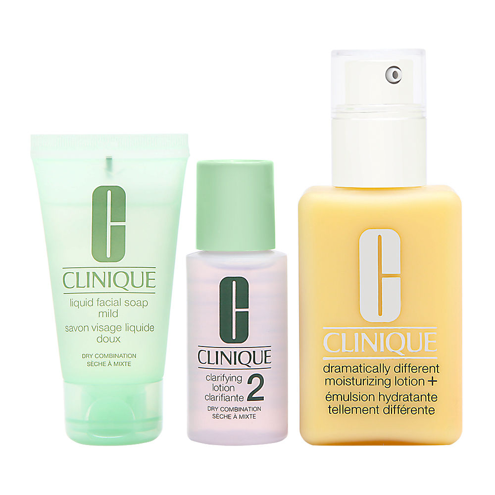 Great Skin Start Here 3 Step Set Clinique: Dramatically Different Lotion+, Fragrance Free, Moisturizing, Day &
