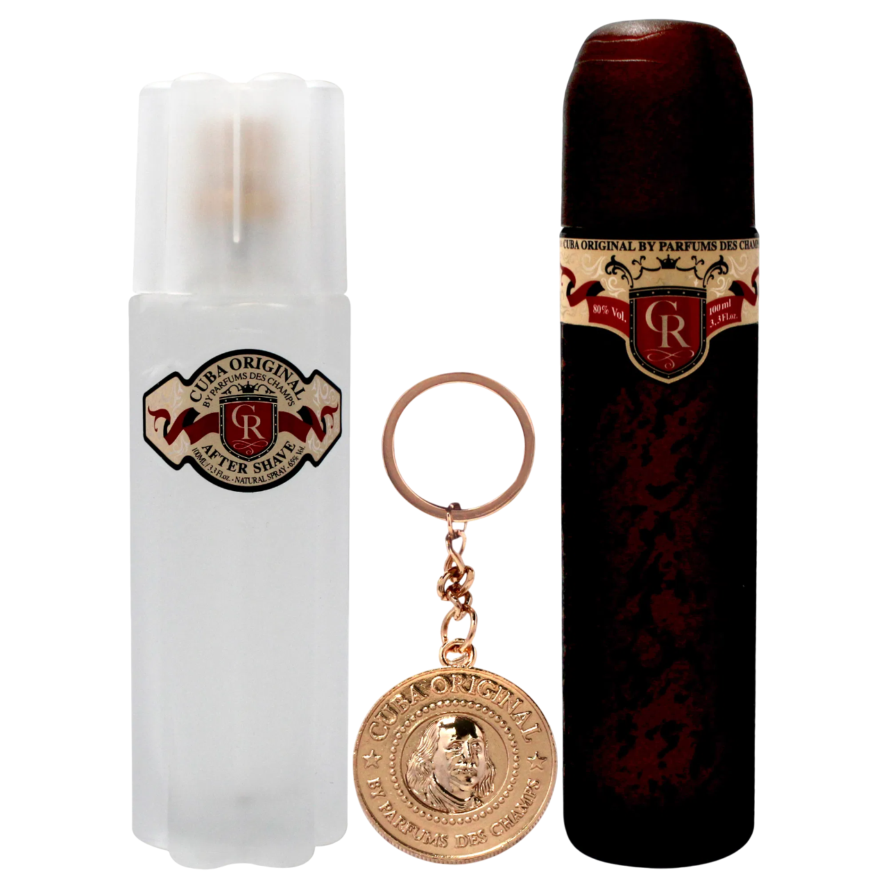 Set Cuba: Royal, Eau De Toilette, For Men, 100 ml + Royal, After-Shave Lotion, 100 ml + Cuba Keyrings & Keychains