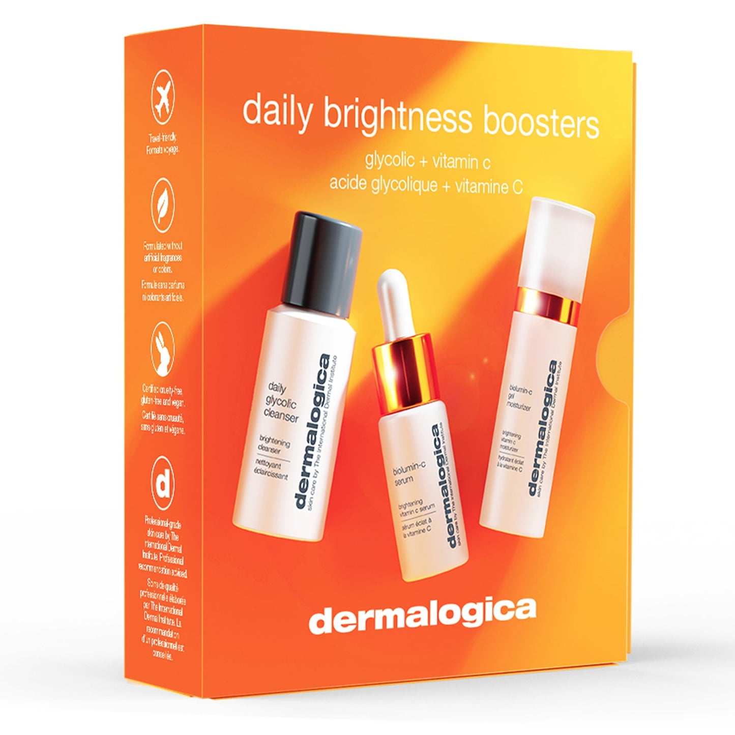 Set Dermalogica: Biolumin-C, Vitamin C, Brightening, Serum, For Face, 10 ml + Biolumin-C, Vitamin C, Moisturizing, Gel, For Face, 15 ml *Miniature + Daily Glycolic, Cleansing, Cleansing Gel, For Face, 30 ml