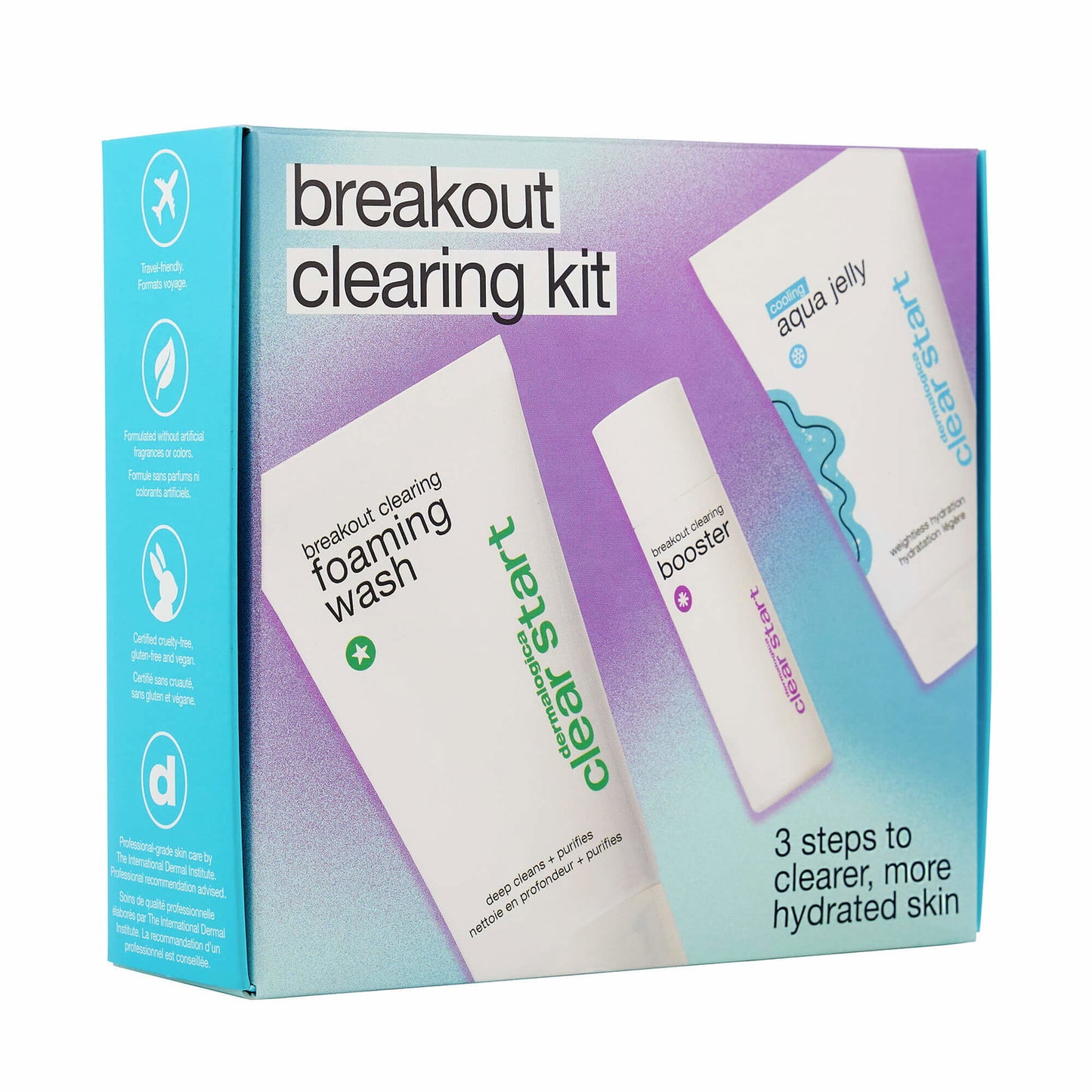 Clear Start Breakout Clearing Kit Set Dermalogica: Clear Start Aqua Jelly, For Regulation Of Excessive Sebum, Gel, For Face, 25 ml + Clear Start, Cleanser, Cleansing Foam, 75 ml + Clear Start Booster, Niacinamide, Calming & Cooling, Local Treatment Lot...