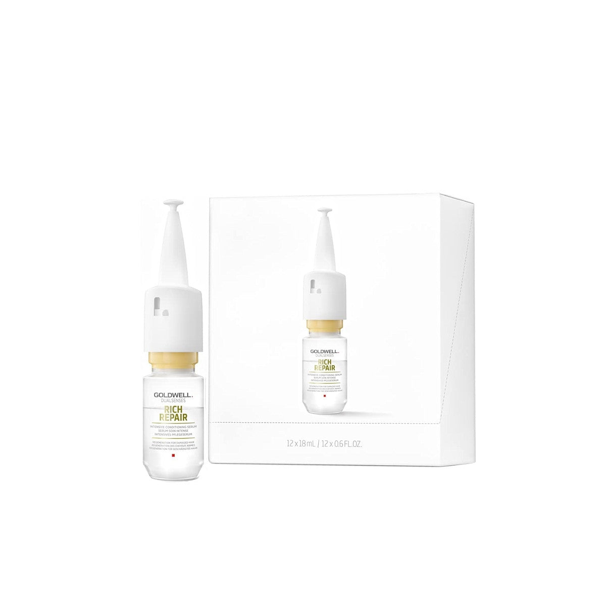 Set, Goldwell, Dualsenses Rich Repair, Repairing, Ampoules Treatment Serum, For Hair, For Women, 12 pcs, 18 ml