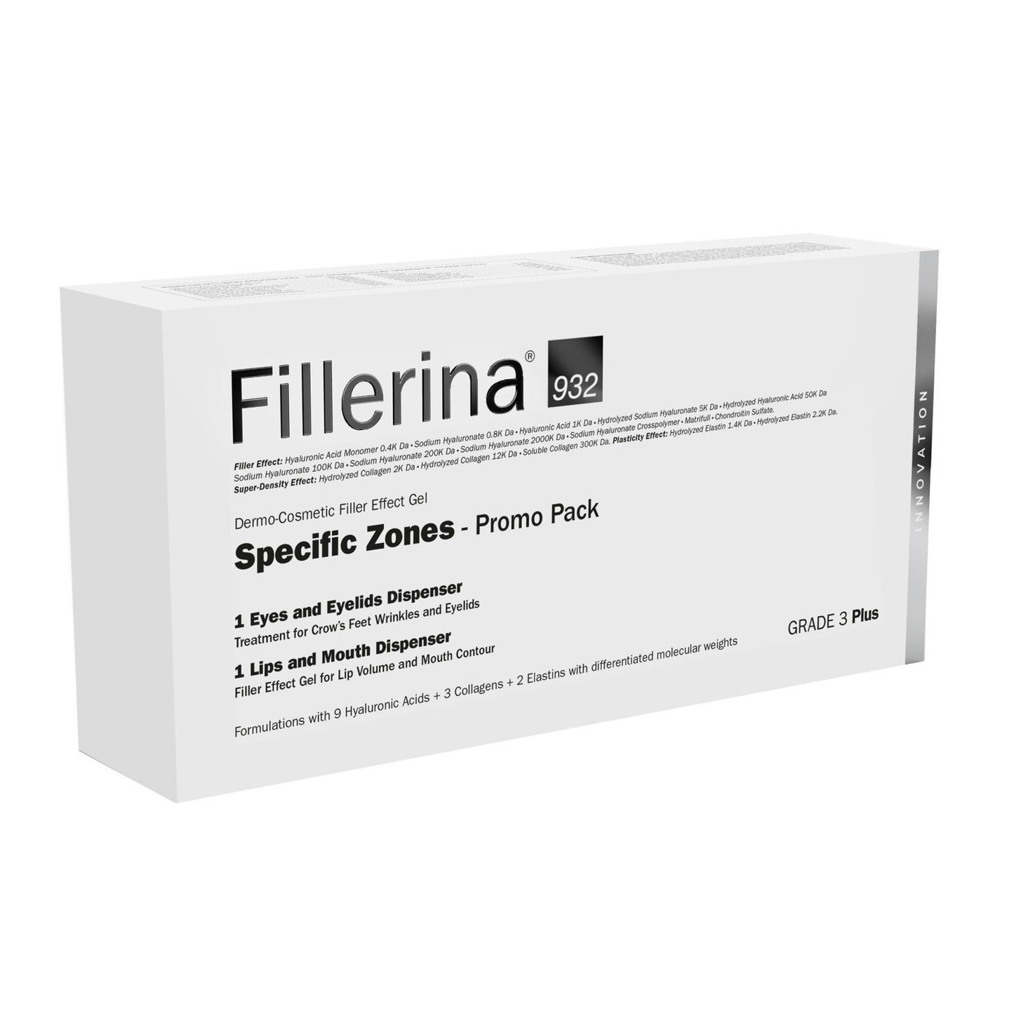 Set Labo Cosprophar Suisse: Fillerina 932 Specific Zones Grade 3 Plus, Hyaluronic Acid, Volumizing, Local Treatment Cream, For Lips, 7 ml + Fillerina 932 Specific Zones Grade 3 Plus, Anti-Wrinkle, Day & Night, Local Treatment Cream, For Eyes & Eyelids,...