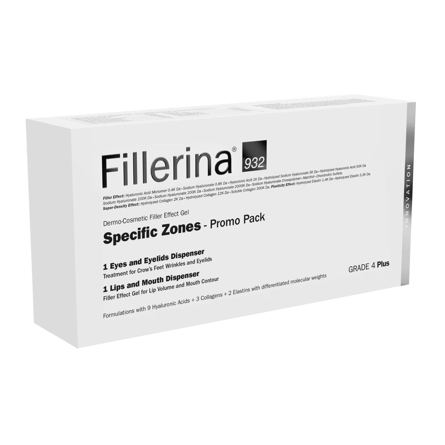Set Labo Cosprophar Suisse: Fillerina 932 Specific Zones Grade 4 Plus, Hyaluronic Acid, Volumizing, Local Treatment Cream, For Lips, 7 ml + Fillerina 932 Specific Zones Grade 4 Plus, Anti-Wrinkle, Day & Night, Local Treatment Cream, For Eyes & Eyelids,...